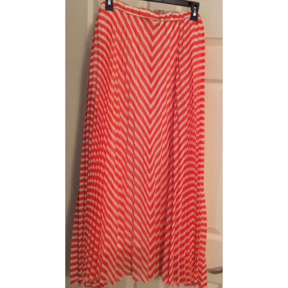 Lane Bryant orange/white stripe skirt size 26-28